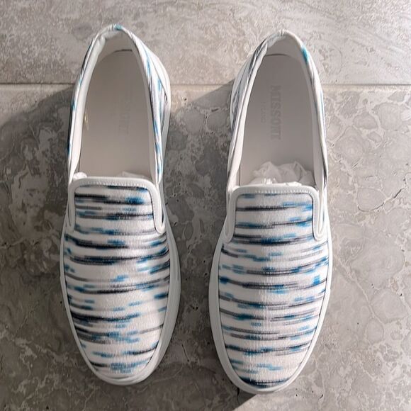 Missoni Space-Dyed Stretch-Knit Slip-On Sneakers, New, Size 43 display picture 1
